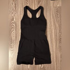 Black Sleeveless Athletic Bodysuit